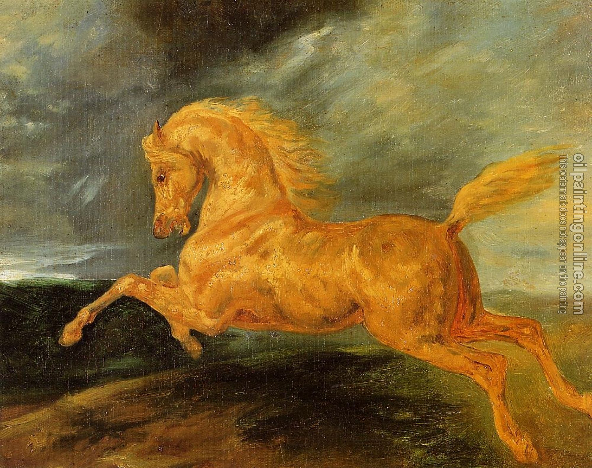 Gericault, Theodore - A Horse Frightened by Lightening